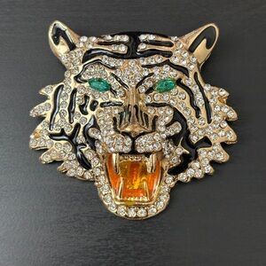 Crystal Tiger Brooch